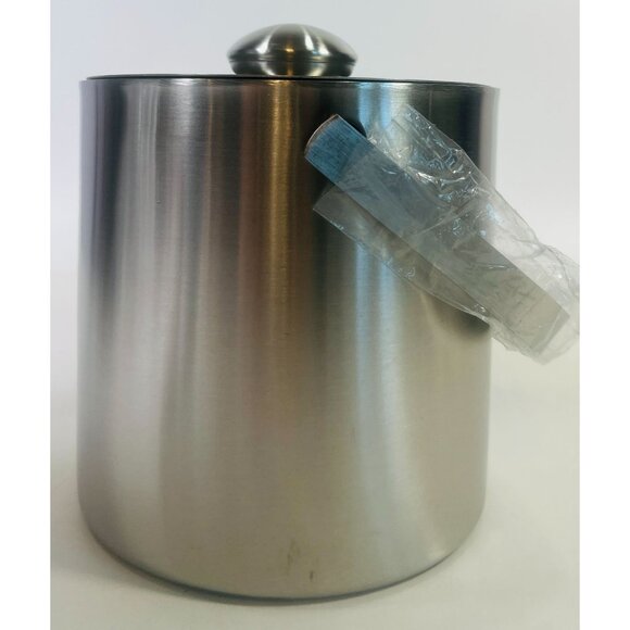Small Ice Bucket Stainless Steel Insulated With Lid Tongs Drain basket Tiki Bar - Picture 6 of 9